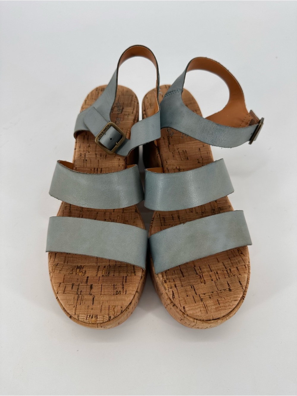 Women’s Kork-Ease Tish Platform Sandal in a Greyish Blue color.